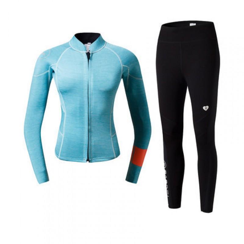 Damen Neopren-Wetsuit Set 2mm Tauchen Schnorcheln Schwimmen Wärme UV-Schutz