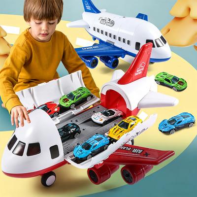 Hot Sale Large Inertial Plane Toy Set with 6 Mini Cars - Perfect Gift for Kids On Christmas/Children's Day