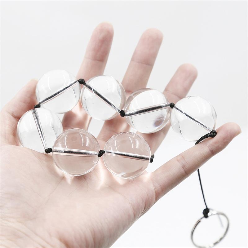 4 Sizes Rear Court Pull Glass Beads Anal Balls Butt Plug Sex Toys For Women Transparent Harem Male And Female Masturbation