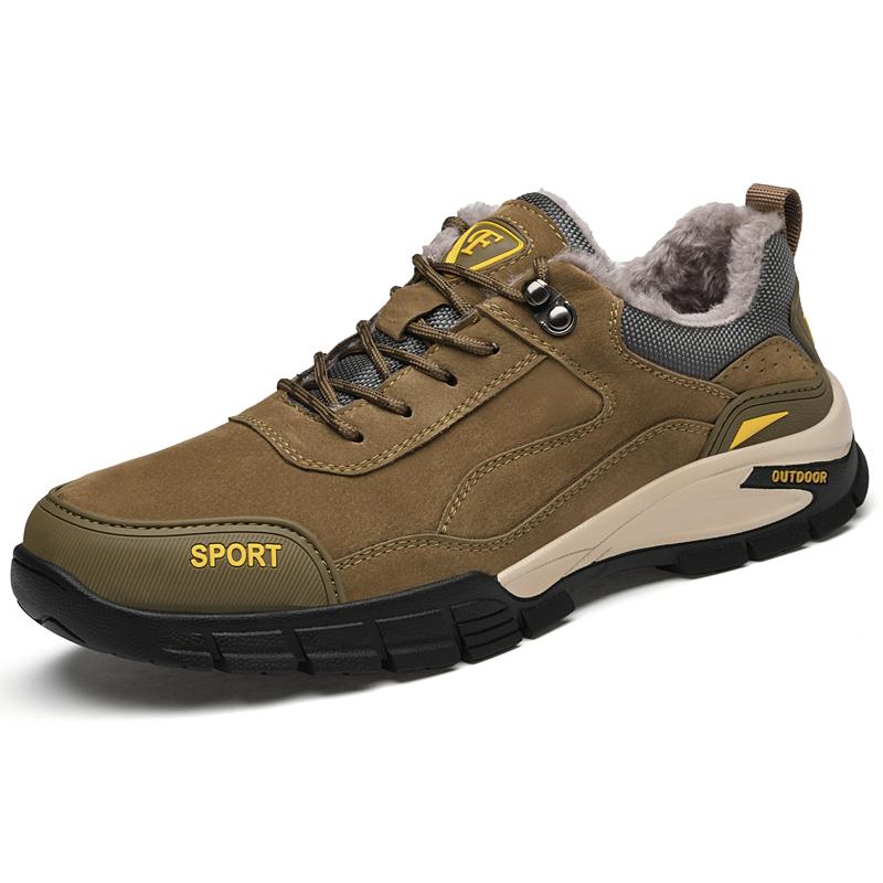Fashion Suede Leather Men Hiking Shoes Outdoor Trail Trekking Sneakers Men Non-slip Breathable Climbing Shoes Men Mountain Sports Shoes