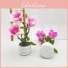 Simulated Jade Magnolia Flower Pot For Table Centerpiece Gift Home Party Decor