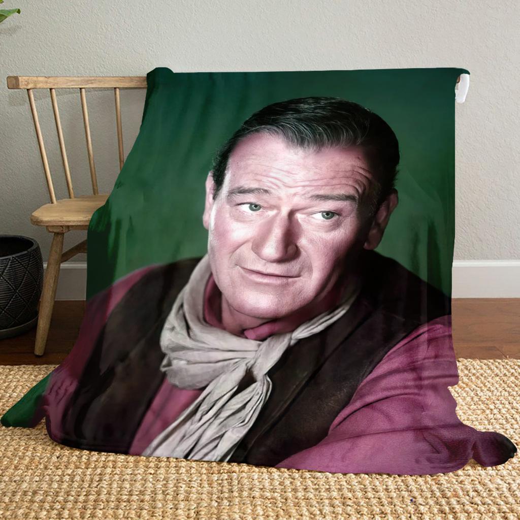 1pc Hollywood movie star John Wayne blanket, al season lightweigh Poster blanket home office outdoor nap multifunc Poster blanketional blanket