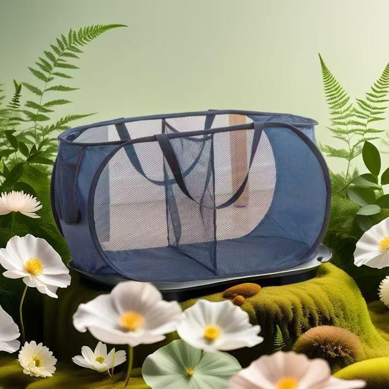Foldable Mesh Laundry Basket, Large Capacity for Dirty Clothes and Bathroom Storage