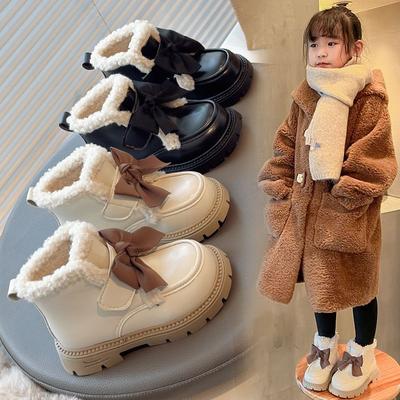 Girls' Casual Snow Boots, Winter Children's Fashionable Princess Ankle Boots