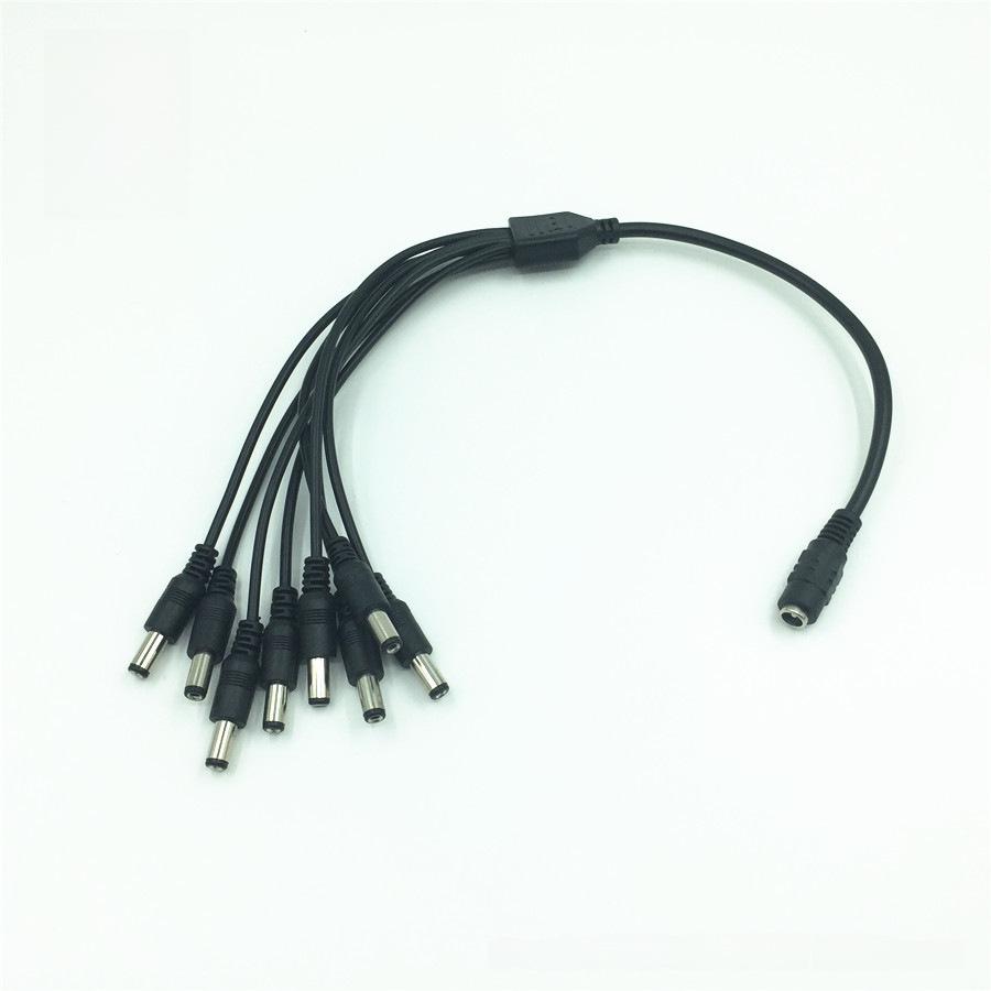 All-Copper 1-to-8 Power Splitter Cable, 12V, for Centralized Power Supply and Camera Monitoring
