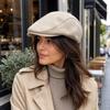 Solid Color Winter Forward Hat Vintage Style Retro Flat Cap British Style Suede Newsboy Cap Gift