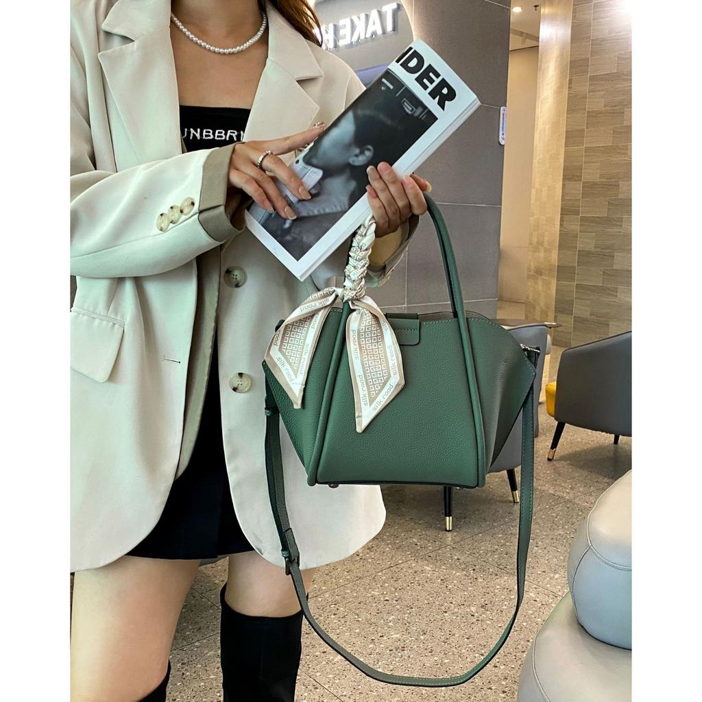 Rindsleder Schulter Damenhandtasche Große Kapazität Damenmode Einfache Tragetasche Praktische Pendlerhandtasche Mutter-Kind-Tasche