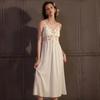 Live Female Xia Bingsi Sexy Pure Desire Pajamas Long Suspender Pajamas Long Skirts Home Clothes Dresses Nightgowns