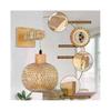 Retro Japanese Style Bamboo Wall Lamp Restaurant Rattan Lighting Bedside Bedroom Farmhouse Country Interior Background Wall Lamp