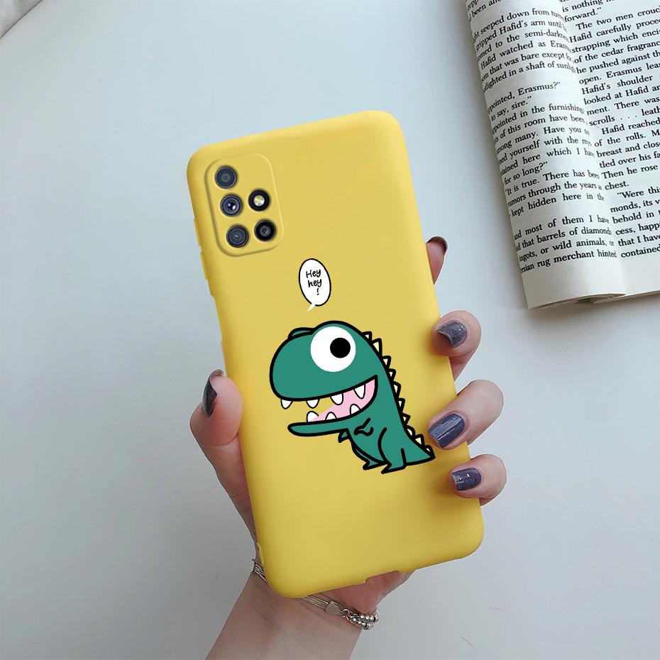 Case For Samsung Galaxy M51 Phone Case Cute Cat Cartoon Soft Touch Silicone Cover For Samsung M51 M 51 M515 SM-M515F Case Funda