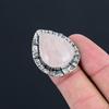 Daughters Day Sale Sterling Silver Rose Quartz Gemstone Promise Ring Size 7.5