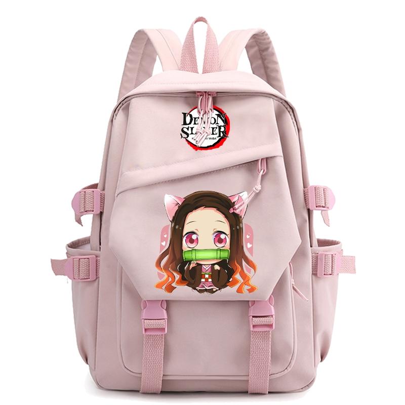 Anime Demon Slayer Ryggsekk Back To Schoolbag for Boy Girl Bookbag for Kid Gaver Menn Dame Reisebag Stor kapasitet ryggsekk