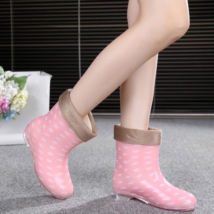 

Бархатные туфли для воды Four Seasons с высоким цилиндром Lady Plus. Женские водные сапоги для взрослых. Резиновая обувь. Водонепроницаемые нескользящие короткие дождевые туфли.