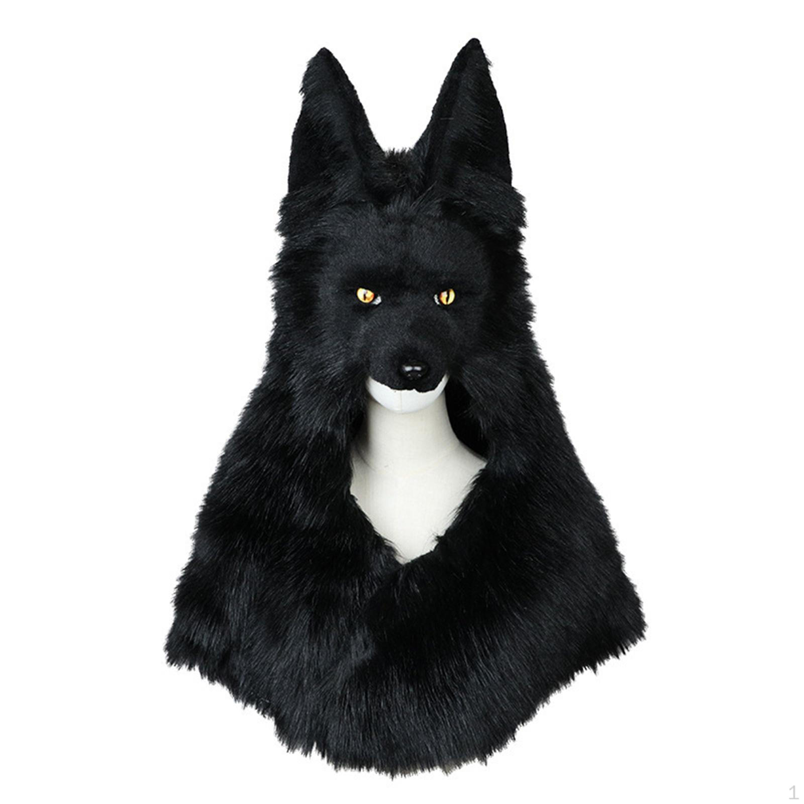 

Черная шапка с головой волка, аксессуар для костюма для театрального представления, принадлежности для вечеринки