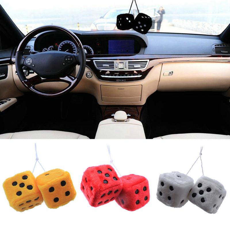 View Mirror Hanging Suspension Ornaments Decoration Car Plush Dice Ornaments Key Chains Ornaments Car Dice Ornaments