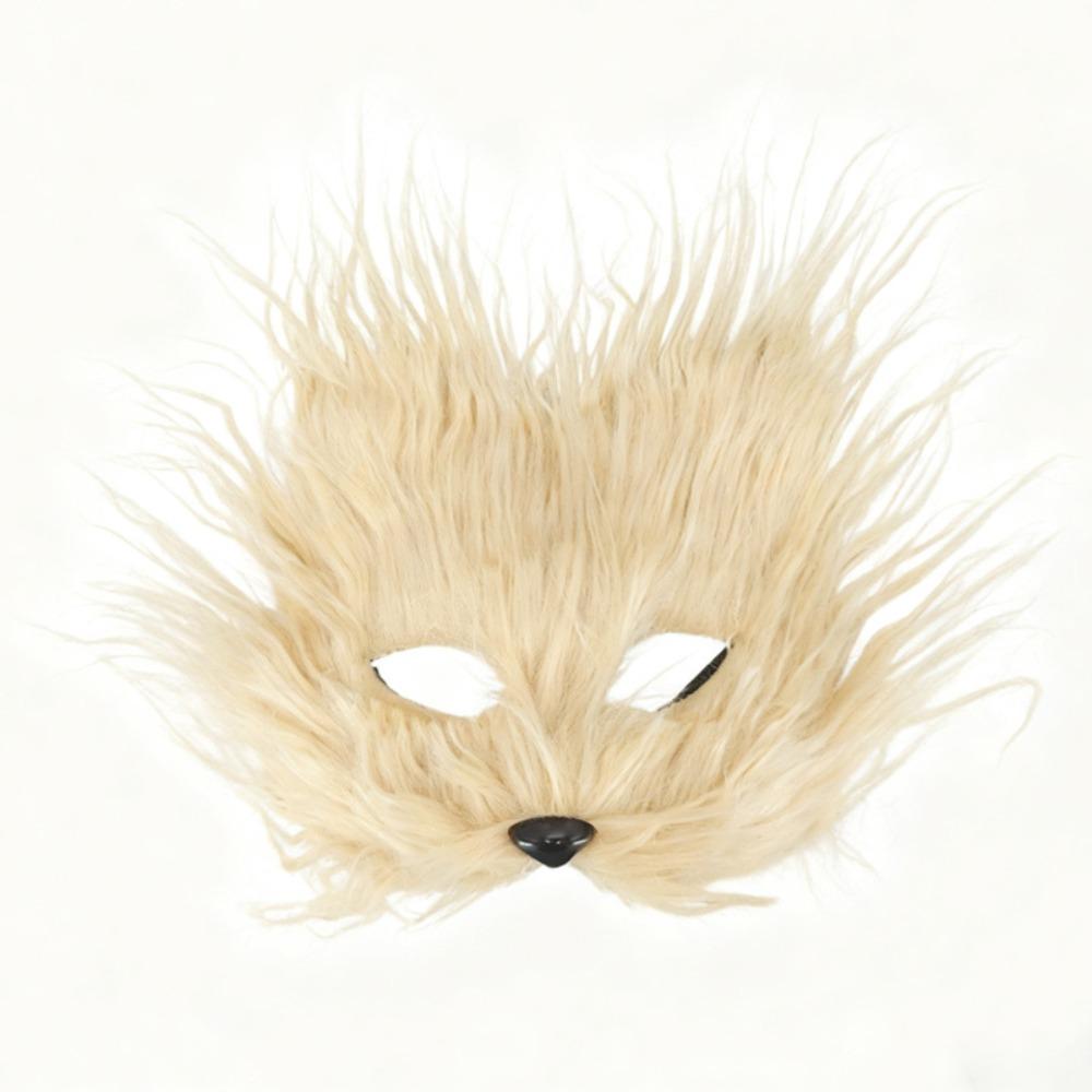 Premium Simulated Fox Party Fox Mask Lifelike Comfortable Faux Fur Cat Mask DIY Accessories Realistic Mask Cosplay Props