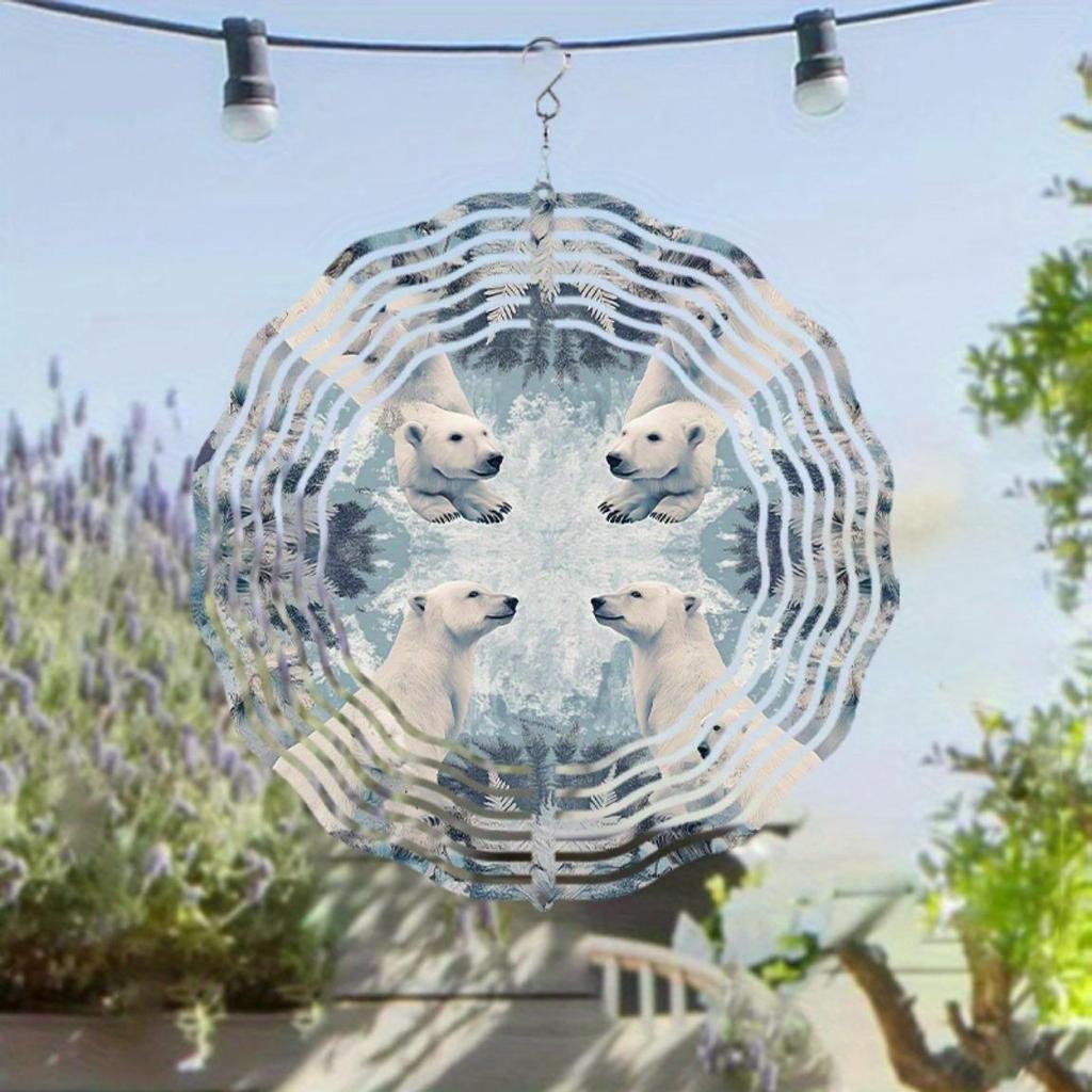 10 Zoll Hängendes Windspiel mit 360-Grad-Haken Stilvolles Glockendesign für Rasen-Gartendekoration Kreatives Geschenk für Frühling und Sommer