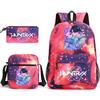 3Pcs/set Cartoon Printed Backpack with Shoulder Bag Pencil Case for Teenager Student Boy Girl School Bag Large Capacity Waterproof Bookbag Kid Gift