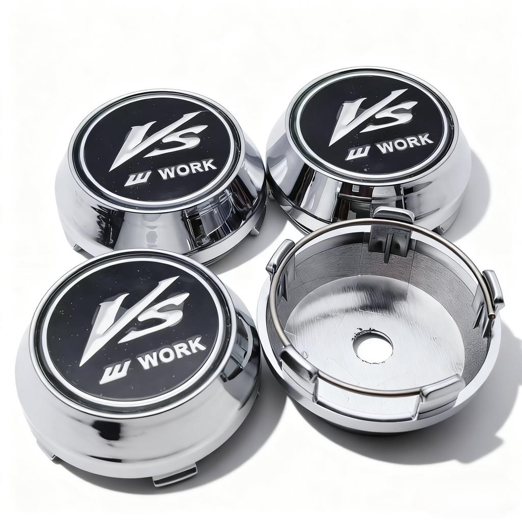 4pcs JDM VS W Work Logo Emblem Car Wheel Center Caps High Cap 60MM Clips 56MM Wheels Hub Caps Rim Hubcaps Cover Car Accessories