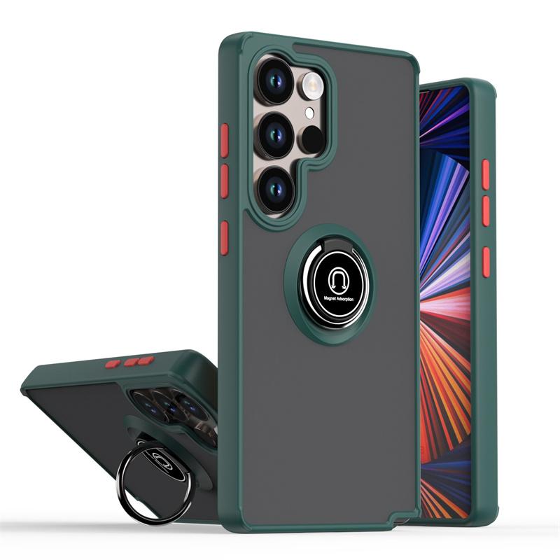 Armor Magnetic Ring Bracket Case For Samsung Galaxy S25 Ultra S25+ S 25 Matte Hard PC Back Cover Galaxy S25 Plus S25ultra Funda