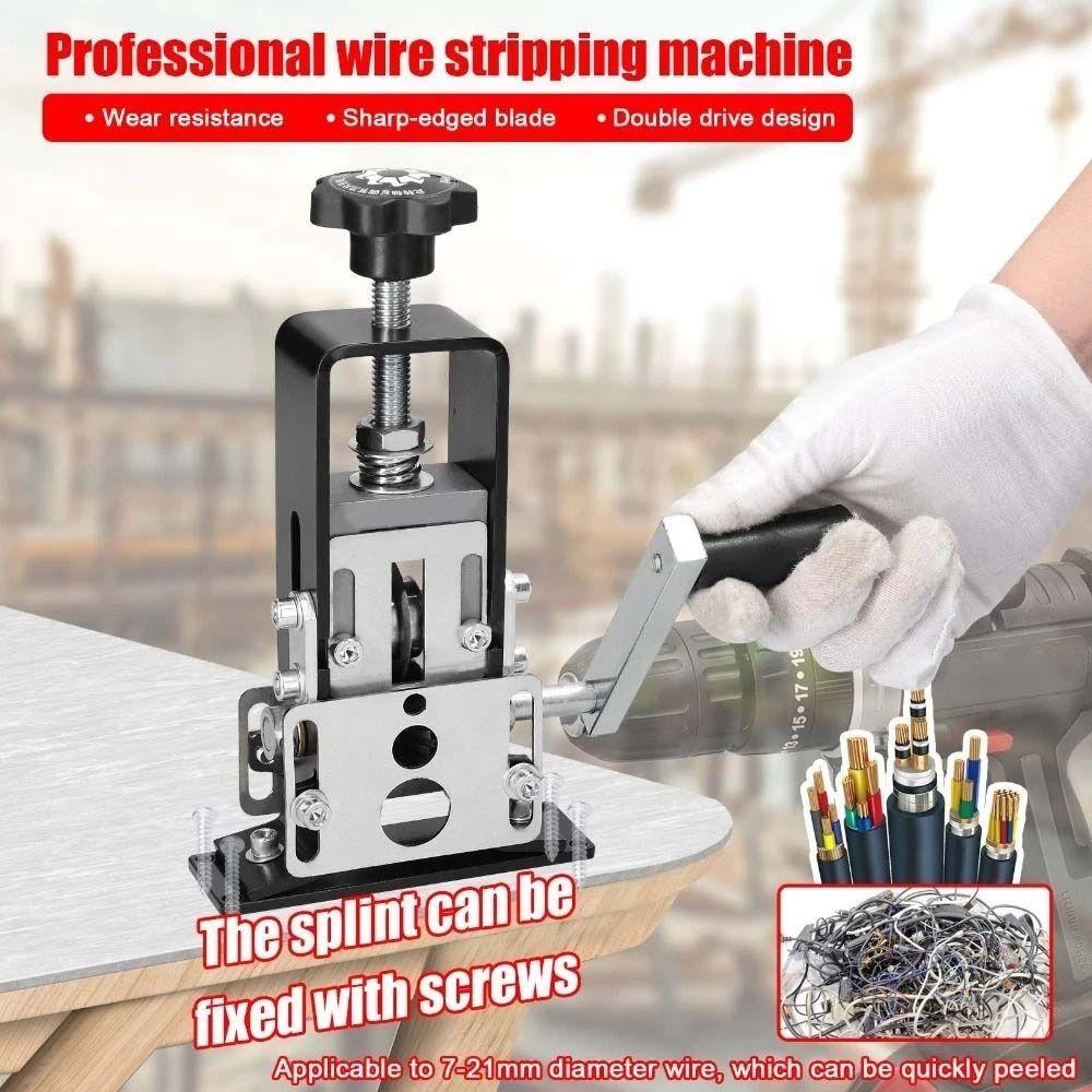 Hand Tools Cable Stripper 1-25mm Wire Stripping Pliers  With Hand Crank Electric Drill Drive