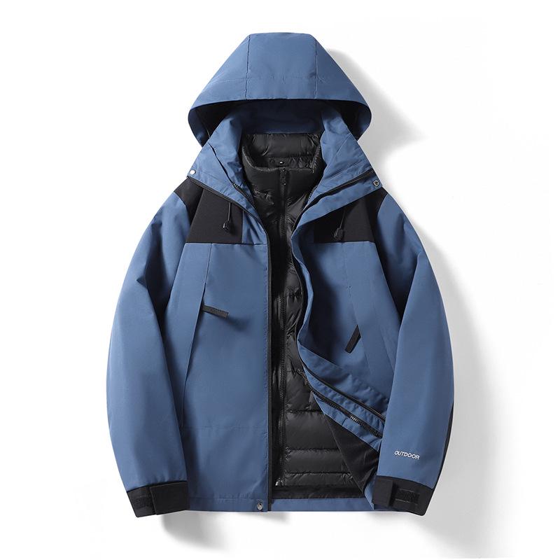 Teen Outdoor Colorblock 3-in-1 Waterproof Windbreaker with Detachable Hood