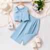 Summer Children's Sleeveless Waistcoat and Trousers Suit Set for Girls
