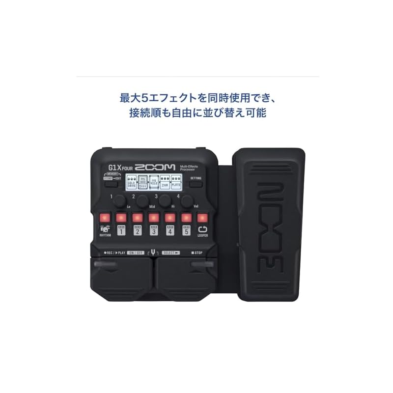 ZOOM G1X FOUR Guitar Multi-Effects Processor with Pedal, Amplifier Simulator, Over 70 Effects, Battery Powered, Looper, Built-in Drum Machine,