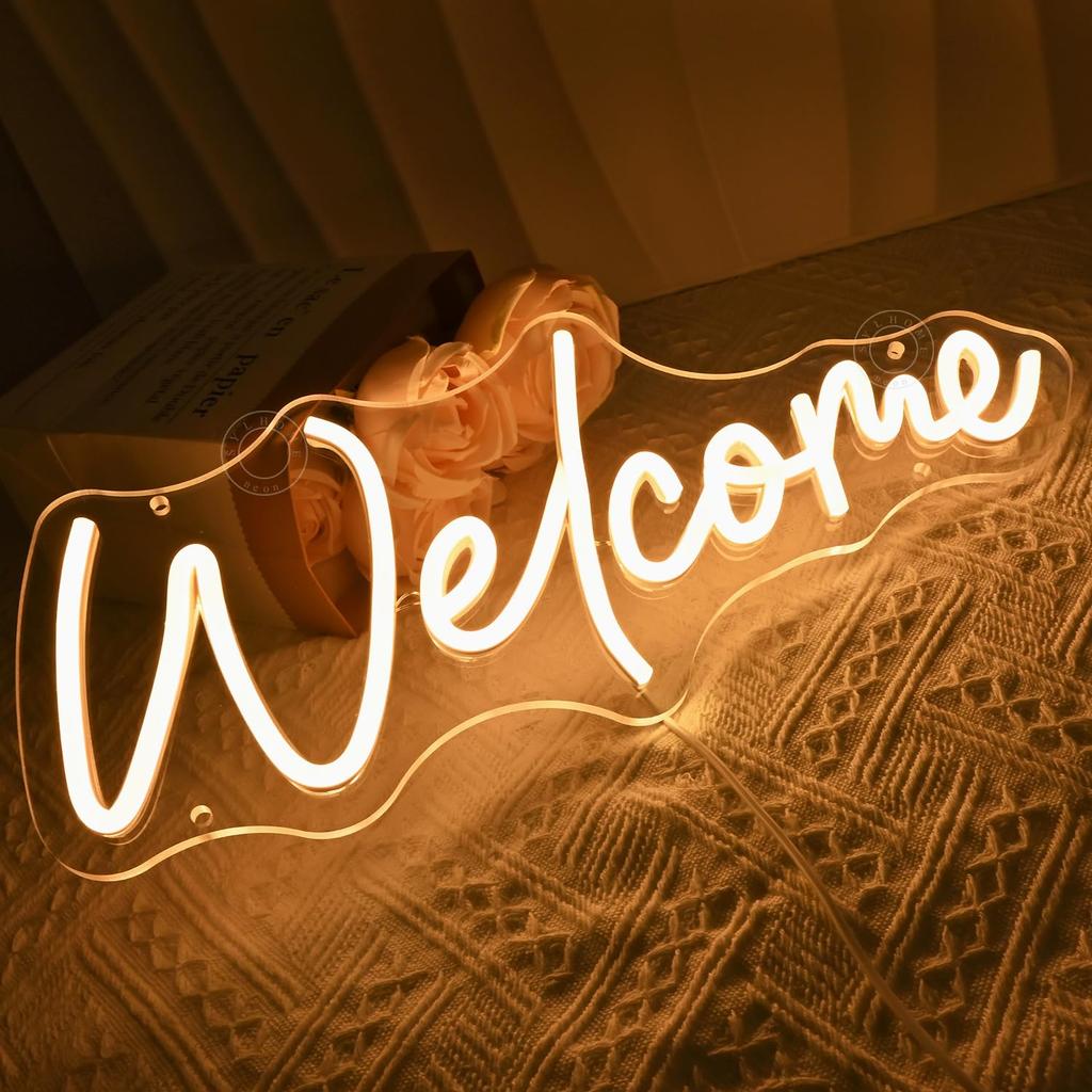 Welcome Led Neon Light Sign Business Open Windows Home Door Wall Sign Decor Bar Pub Store Shop Come In Wedding Birthday Party