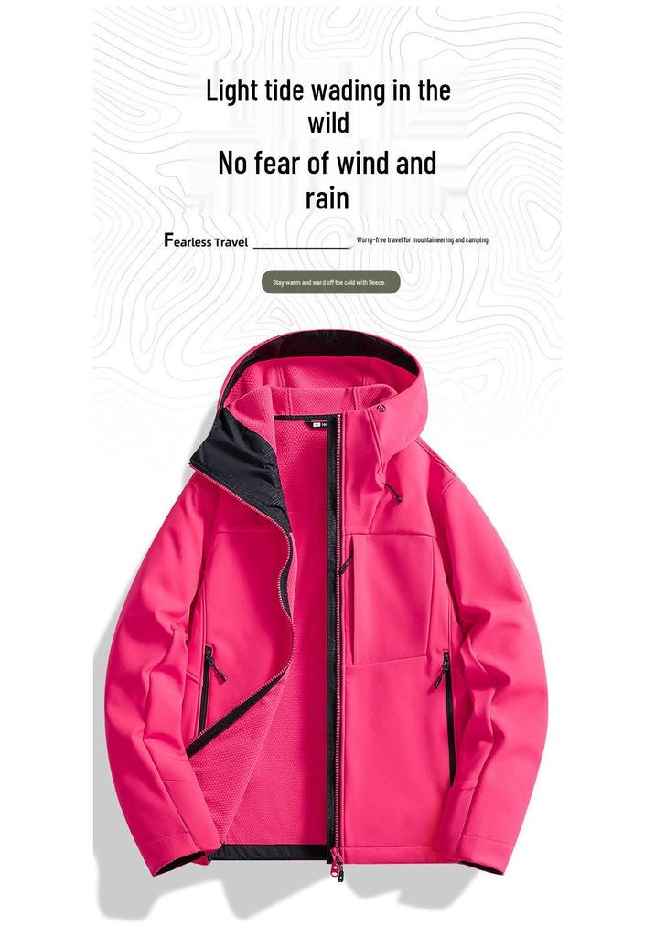 Unisex Windproof Waterproof Soft Shell Jacket - Outdoor, Warm, Casual Autumn/Winter Coat for Mountaineering