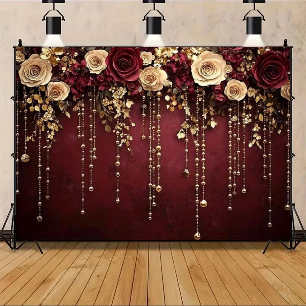 Floral Wall Theme Background Birthday Wedding Engagement Ceremony Party Decoration Abstract Flower Portrait Photography Studio