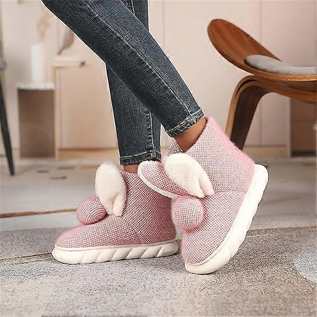 Casual Cute Bunny Boot Non Slip Slippers Suede Rabbit Slippers Warm Thick Soled Short Cotton Boots