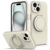 For iPhone 15 Case Compatible with MagSafe Rotating Metal Kickstand PC+Silicone Phone Cover