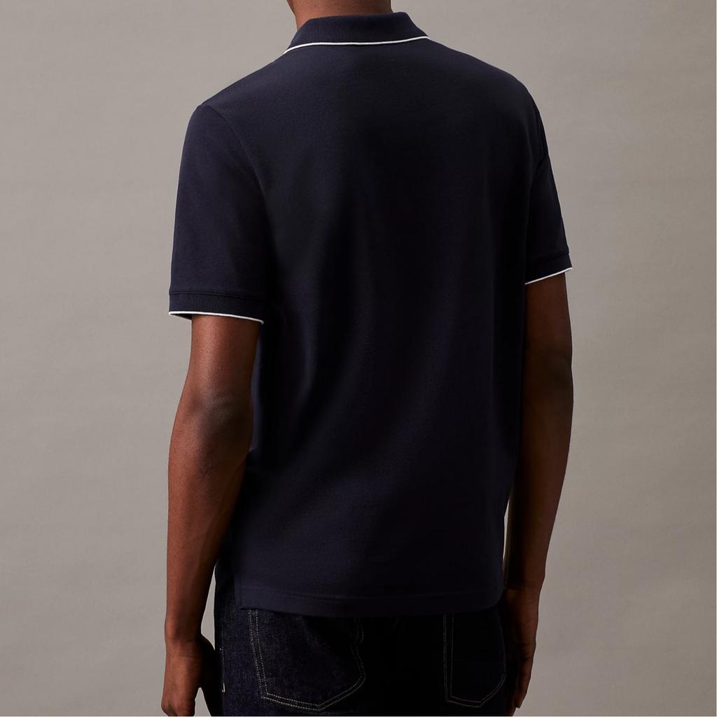 Calvin Klein Slim Fit Casual Comfortable Ribbed Knit Polo Shirt Men Tops Navy-Blue K10K112751-CHW
