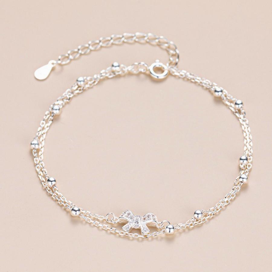 925 Silver Blue White Crystal Bracelets For Women Luxury Sparkling Double Layer Star Bracelets Elegant Jewelry
