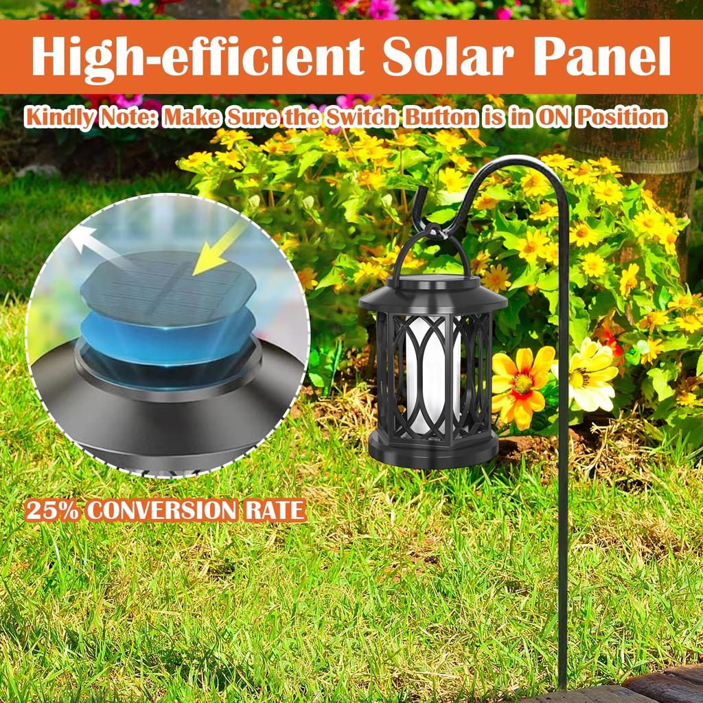 Upgraded Flashing Flame Solar Outdoor Waterproof Light, Hanging Solar Dancing Flame , Auto On/Off Decorative Fire Lamp