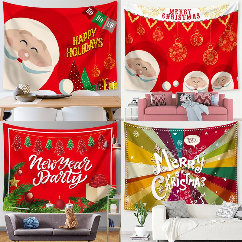Christmas Tree Tapestry Santa Claus Hanging Cloth Background Cloth Christmas Tree