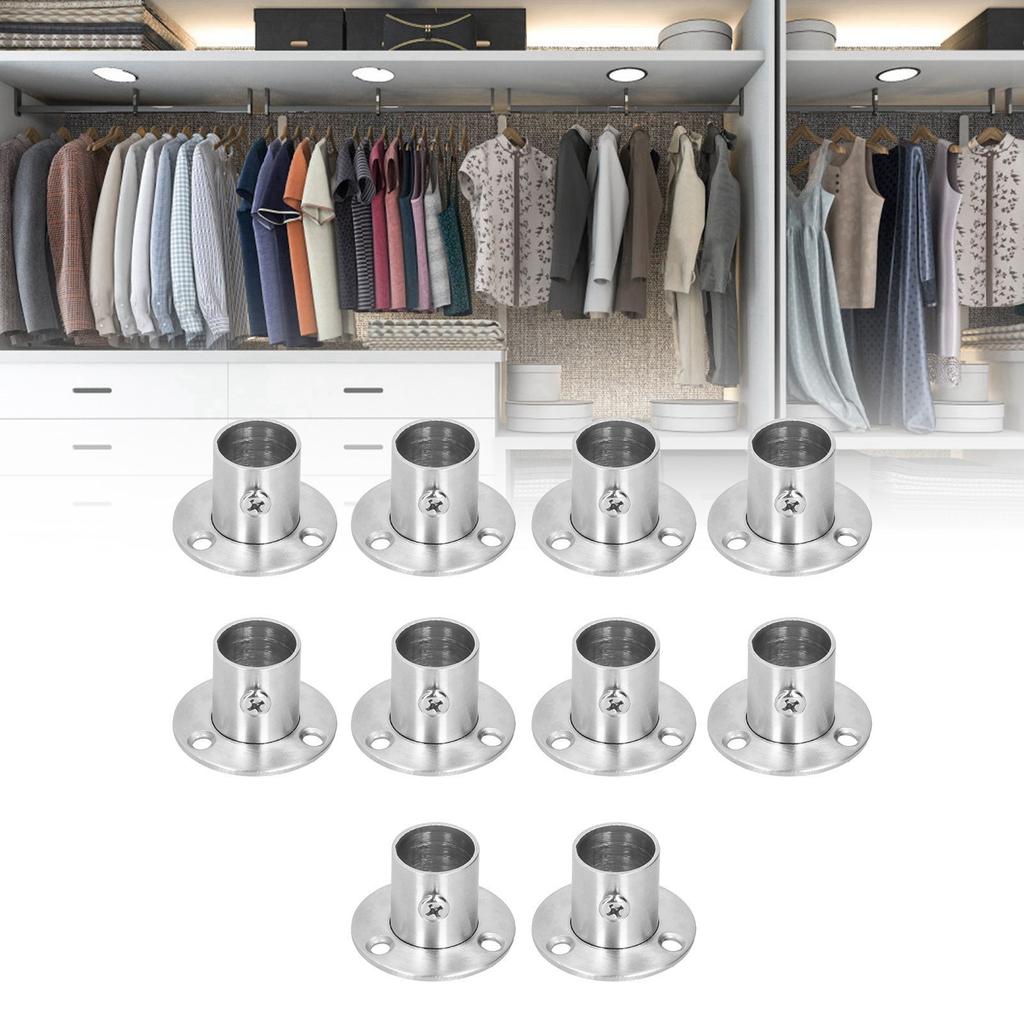 10 Set Base Supporto a Flangia Acciaio Inossidabile Spessore Supporto Tubo Asta Armadio Ferramenta