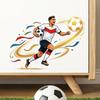 Soccer Player Wall Decal for Kids Bedroom Living Room Home Decoration Removable Vinyl Sticker Sports Theme Wall Art for Playroom