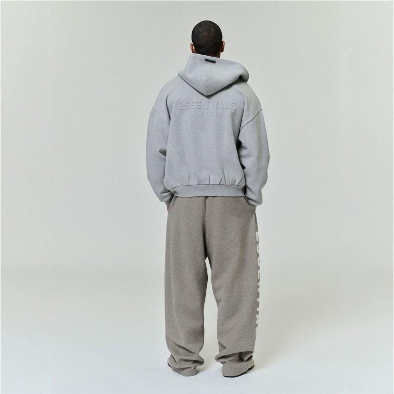 Essentials Hooded Zip-Up Sweatshirt Men Women Oversized Cotton Blend Fleece Lined Pullover Streetwear Style