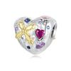 WOSTU 925 Sterling Silver Vintage Cross Pendant Heart Charm elephant Cat Beads Fit DIY Bracelet Necklace Retro Jewelries Gift