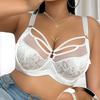 European and American Fashionable, Sexy Seductive Ultra-thin Plus Size Bra Exquisite Lace Cross-strap On Chest Plus Size Underwear