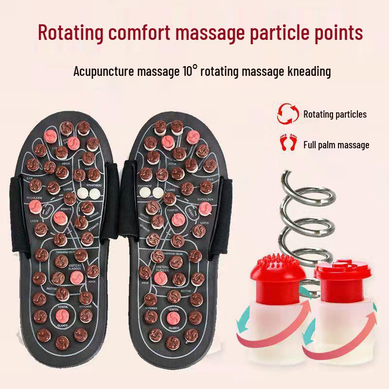 Men's Rotating Tai Chi Massage Slippers – 2024 Summer Anti-Slip Indoor Acupoint Foot Therapy.