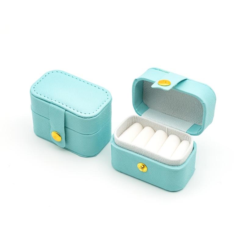 Light Luxury Mini Jewelry Box, Portable Dustproof Ring & Earring Storage Case for Travel and Home Use