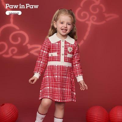 PawinPaw Girls' Cartoon Bear Knit Dress
