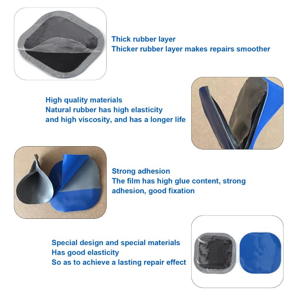60PCS Universal Tubeless Tire Patch Rubber Tire Vulcanizing Patch Car Tire Repair