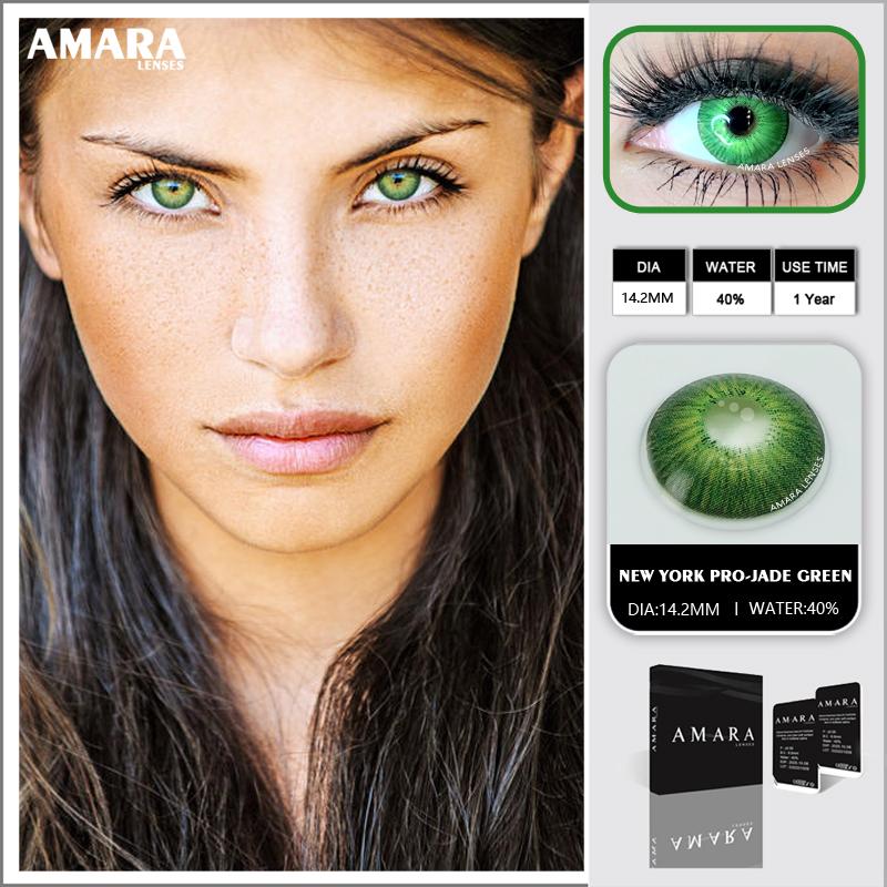 AMARA LENSES 1 Paar N YORK PRO Farbkontaktlinsen, natürlich aussehende Kontaktlinsen-Augenkosmetik