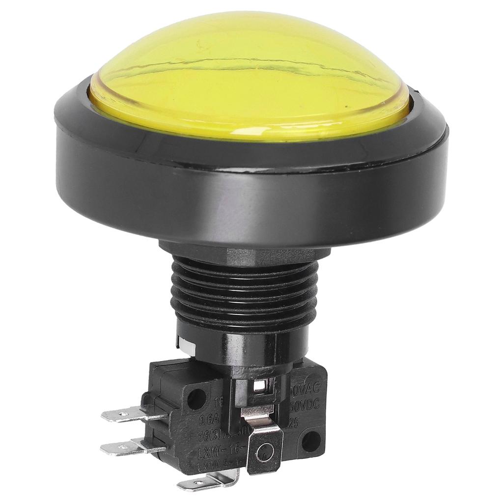 60mm Big Convex Button 2‑Foot Switch Button with LED Light for Crane Machine Game ConsoleRed