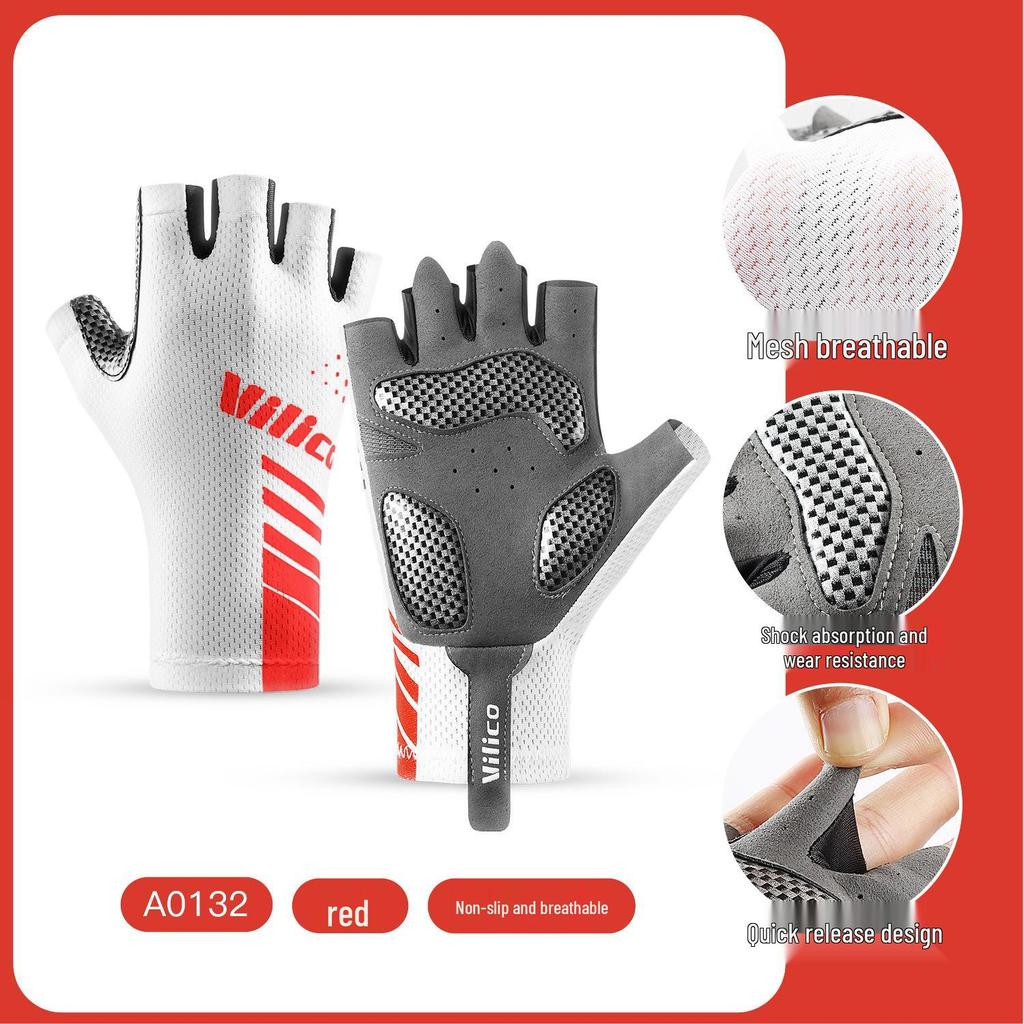 Tiguan Men's Summer Half-Finger Cycling Gloves - Touchscreen, Breathable, Sun Protection for Outdoor Sports, Fishing, Motorcycling, and Road Biking.