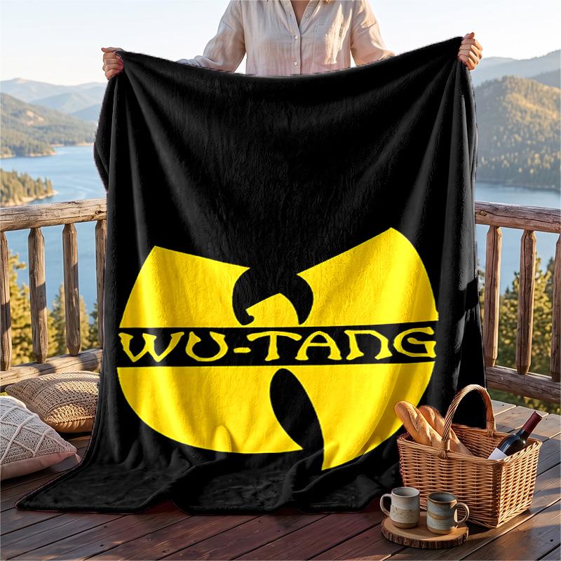 Warme Flanelldecke mit Wu-Tang-Clan-Muster, Leichte, bequeme Überwurfdecke für Bett und Sofa